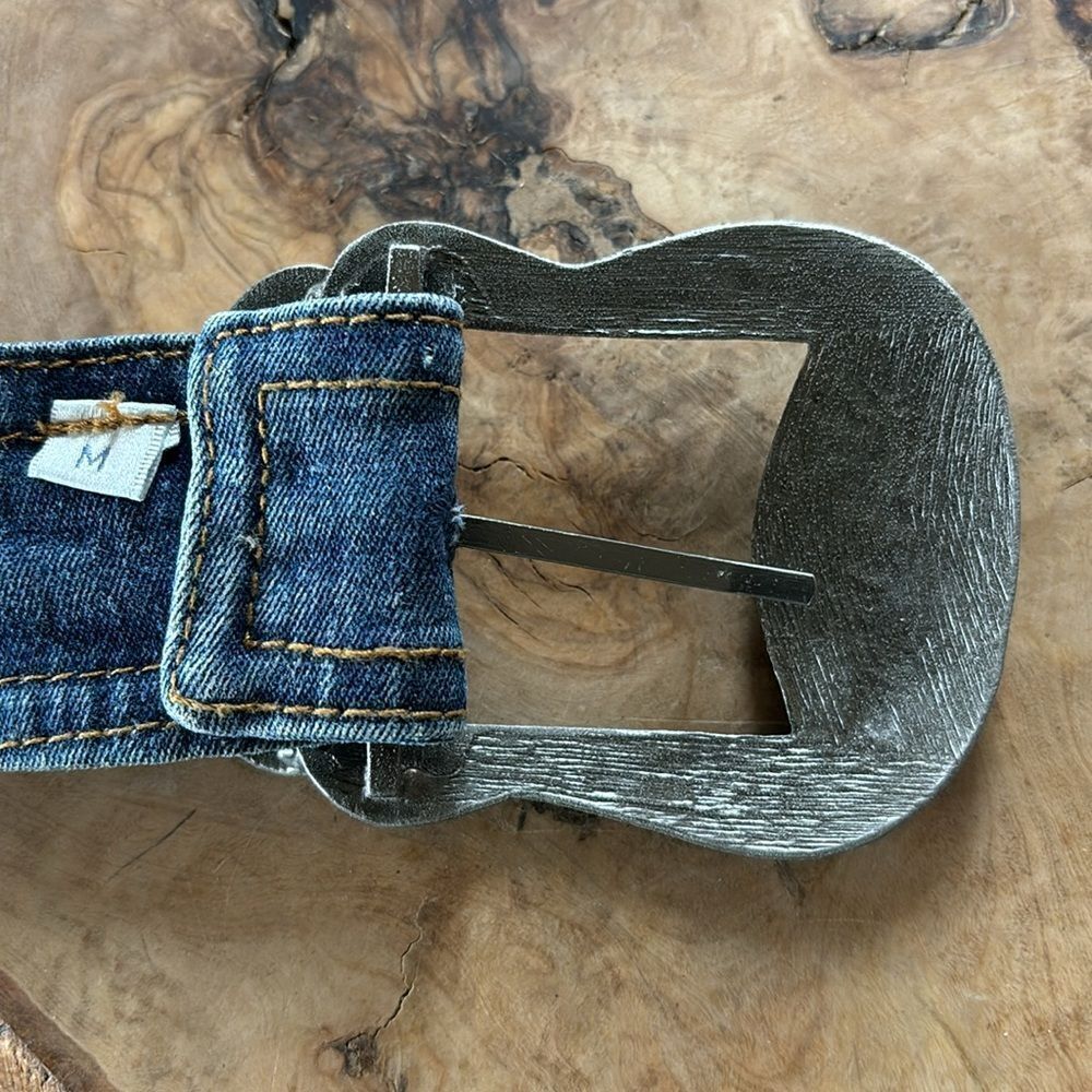 Denim & Rhinestone Buckle Belt - M - Picture 7 of 7
